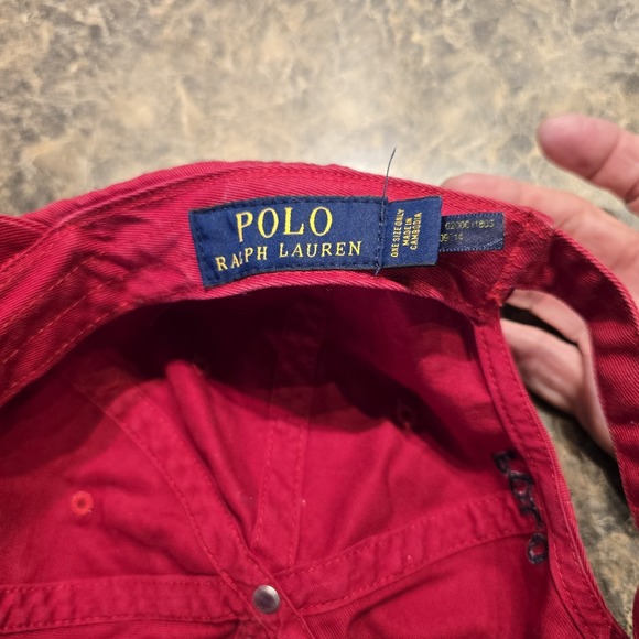 Polo Ralph Lauren‎ Hat Cap Youth Boys Strapback Red Low Profile Streetwear Logo - Picture 5 of 6